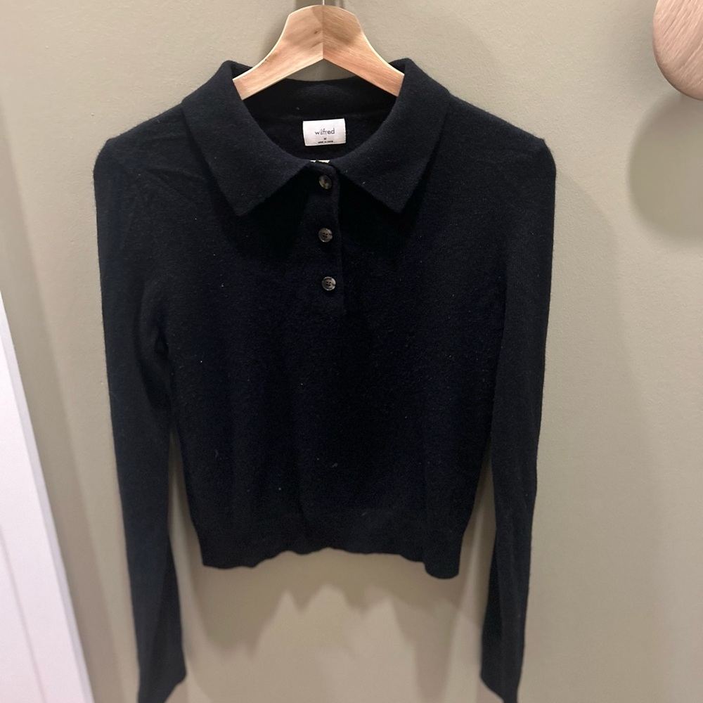Black polo sweater